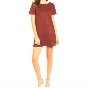 ❤️ BISHOP + YOUNG REVOLVE FAUX SUEDE MINI SHIFT DRESS, XS